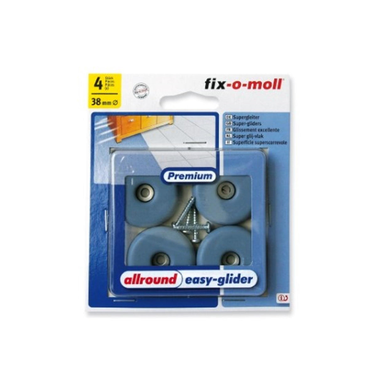 Fix-o-moll easy planeur rond 38mm gris