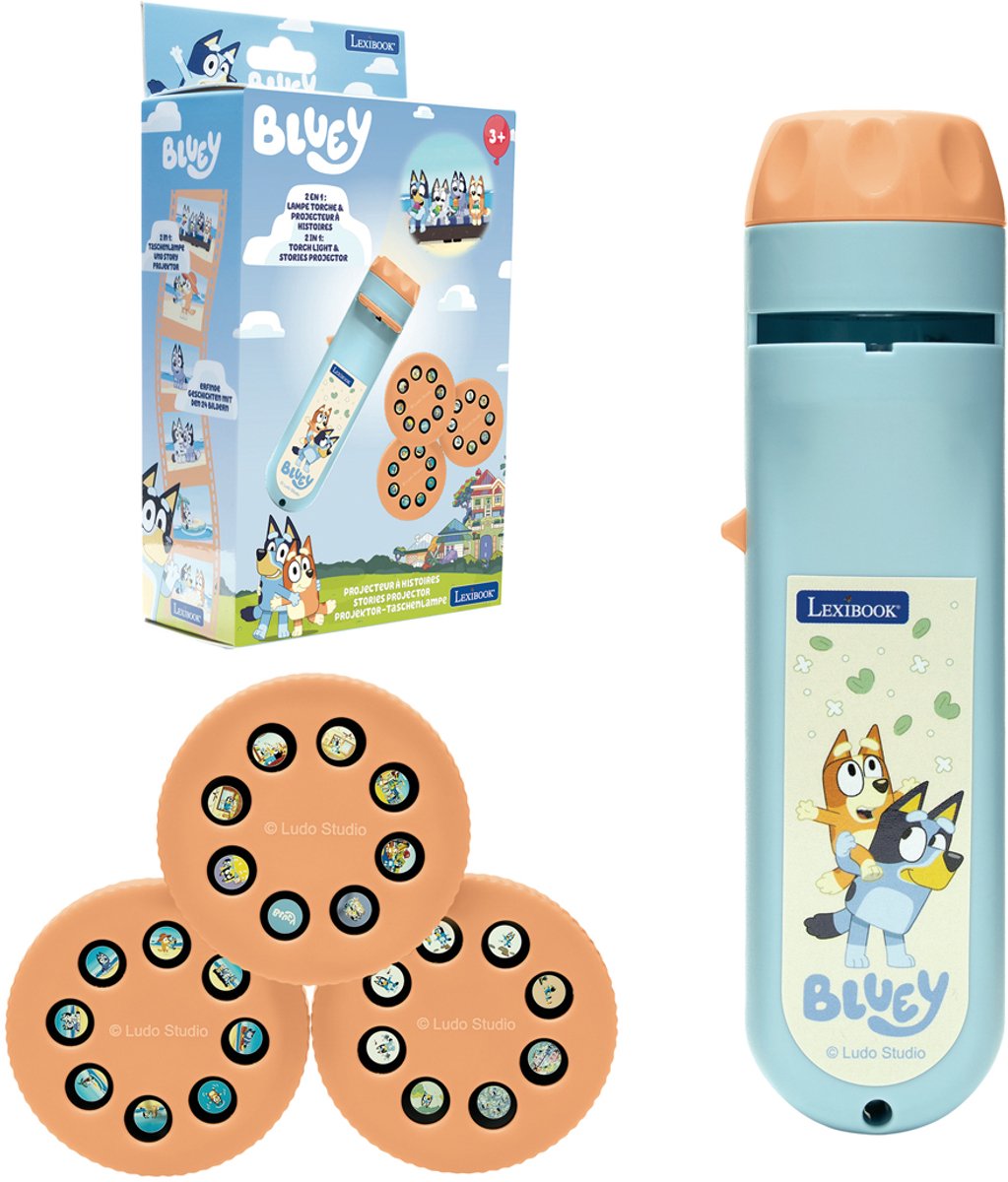 Projecteur d'histoires Lexibook et lampe de poche bluey