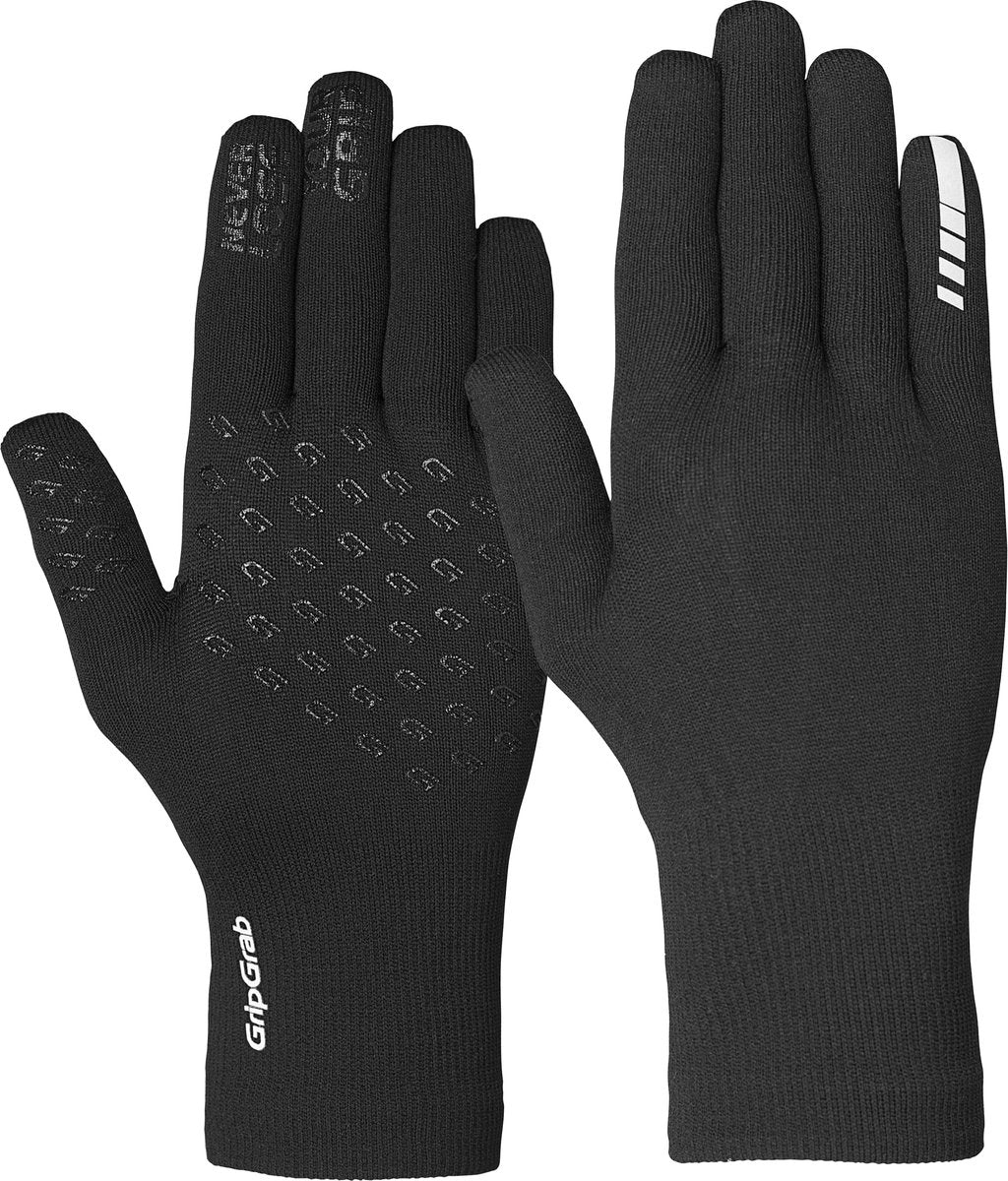 Gripgrab - gants de cyclisme thermiques tricotés imperméables gants de vélo de pluie tricotés imperméables - noir - unisexe - taille m l
