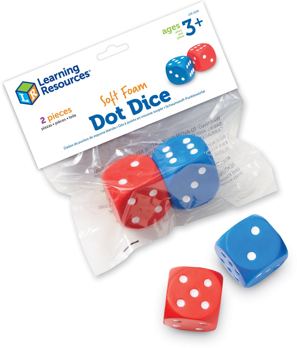 Ressources d'apprentissage dés en mousse jouets éducatifs ensemble de 2 multicolores. - 3+