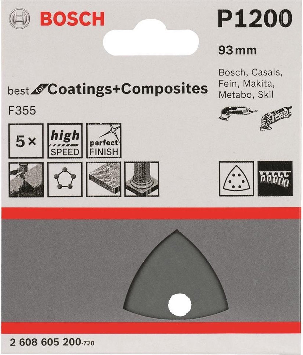 Bosch 5 feuilles abrasives delta meilleurs revêtements 6.1200