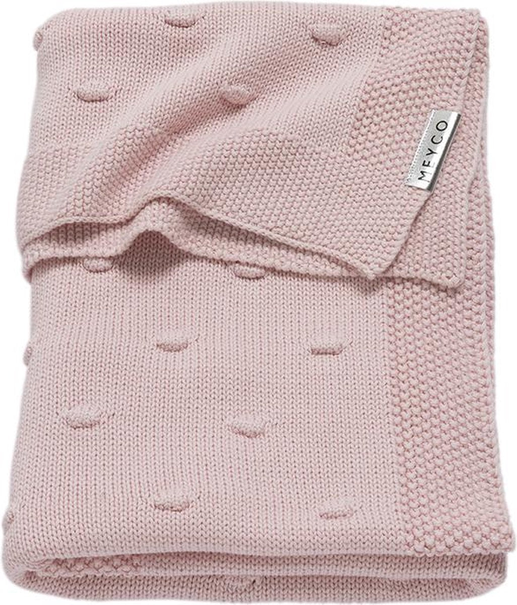 Couverture de berceau Meyco avec nœuds pour bébé - rose - 75x100cm - 1,0 tog