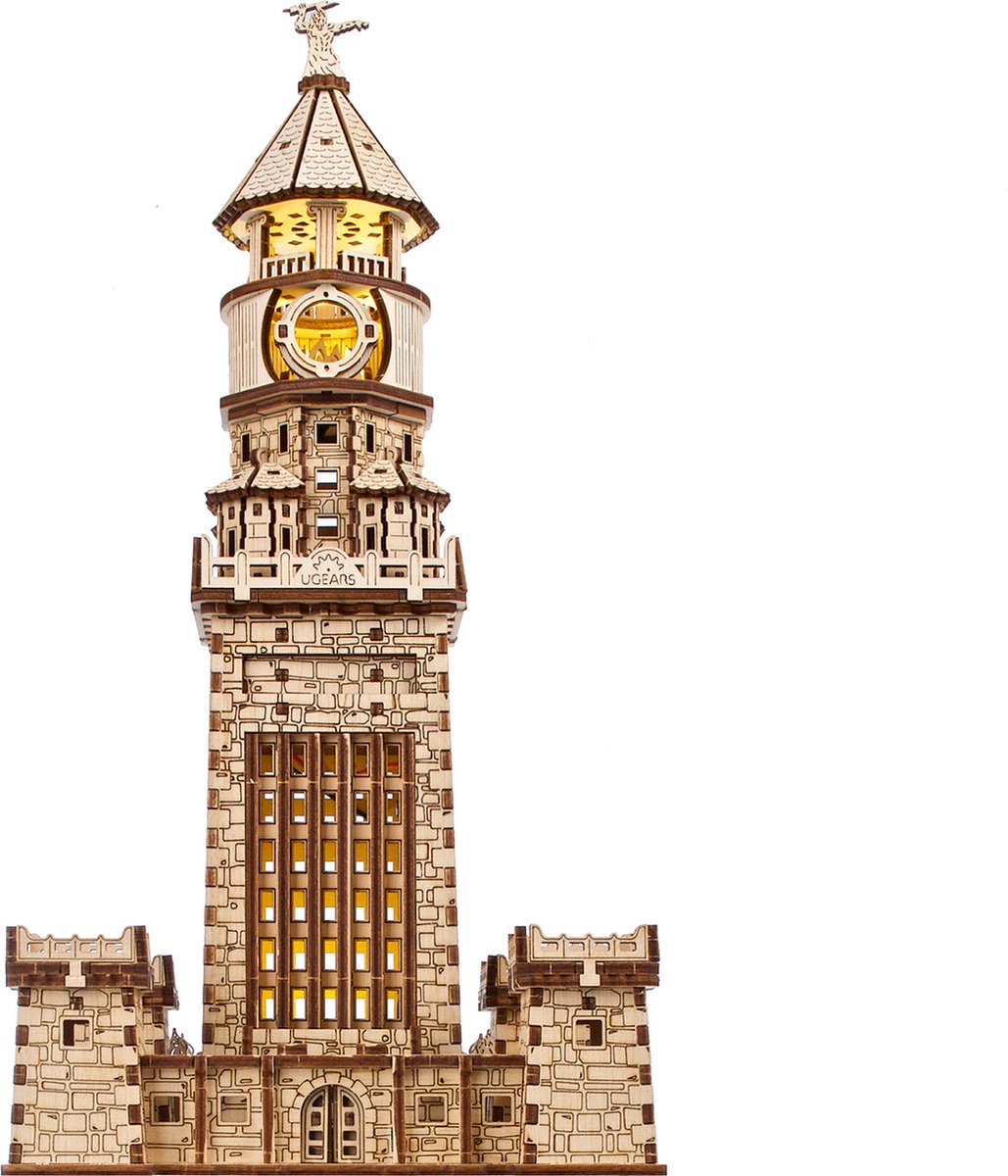 Modèle 3D en bois Ugears - Phare d'Alexandrie avec lumière