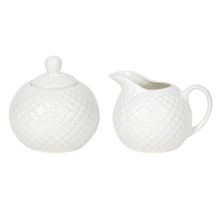 Bol à lait et sucre en porcelaine diamant