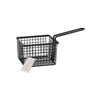 Panier à frites noir 12x10h8,5 cm | 2 pièces