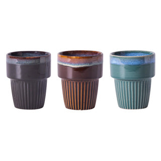 Tasse à café 'rib' ø 7,5 cm 200 ml assorti | 6 pièces