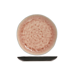 Assiette plate 27 cm ronde lagon vieux rose | 3 pièces