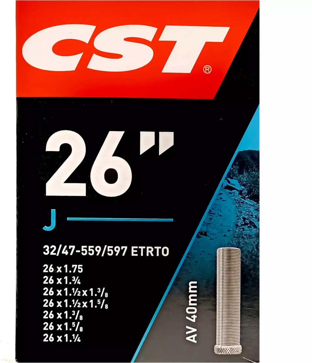 CST Inner Tube 26x1.75 26x1 3 8 Etro 32 47-559 597, Valve: Schrader Auto 40 mm