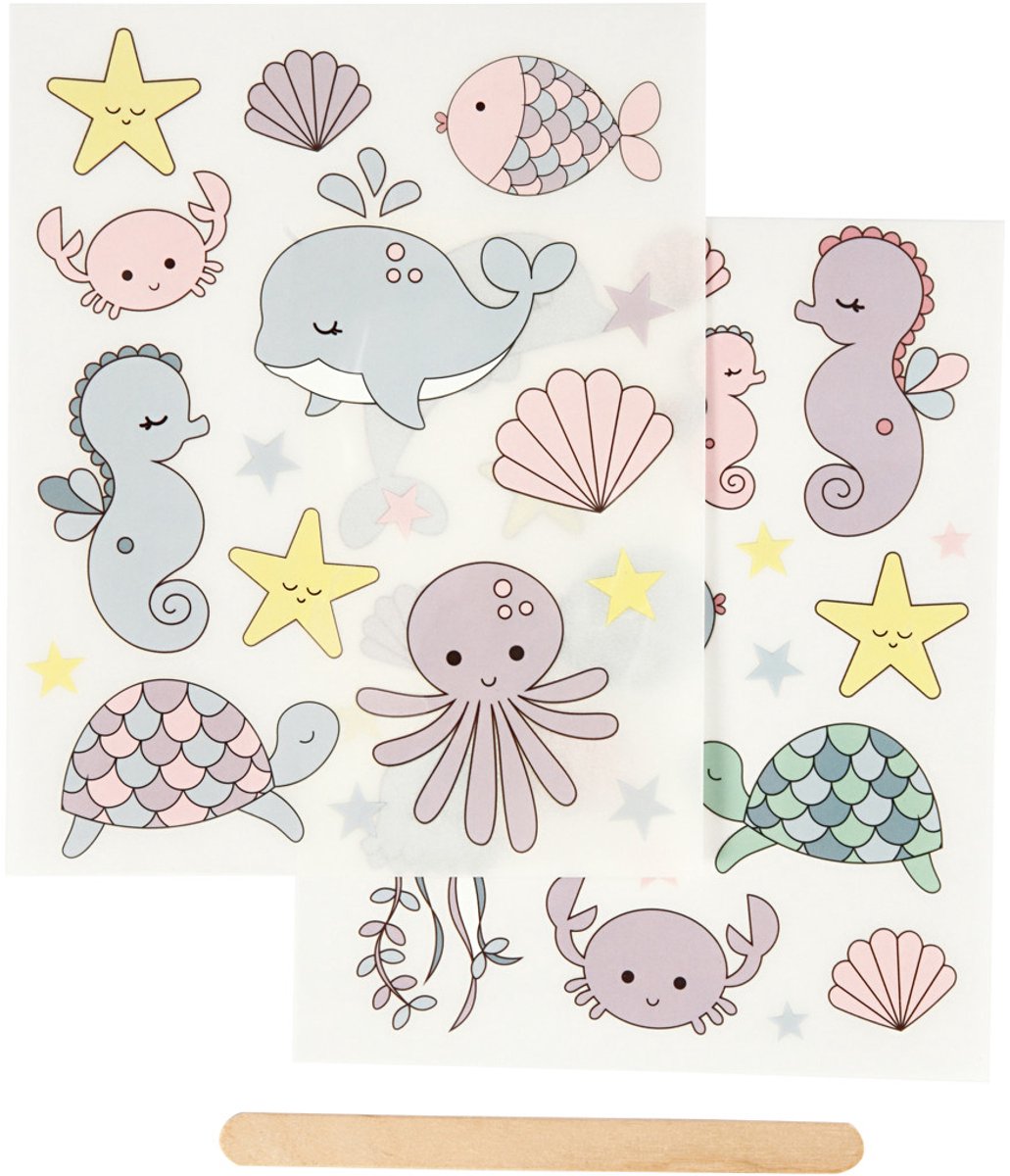 Creativ company cc autocollant à friction océan 12x15 cm 2 feuilles