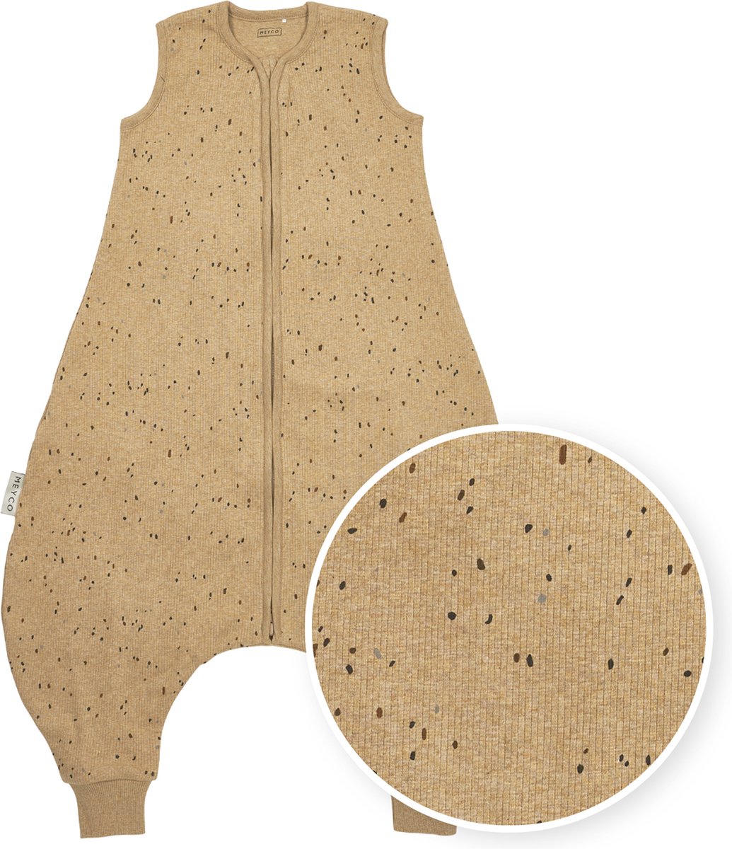 Meyco baby rib mini spot baby summer sleep global jumper - mélange caramel - 92 cm - 0,5 tog
