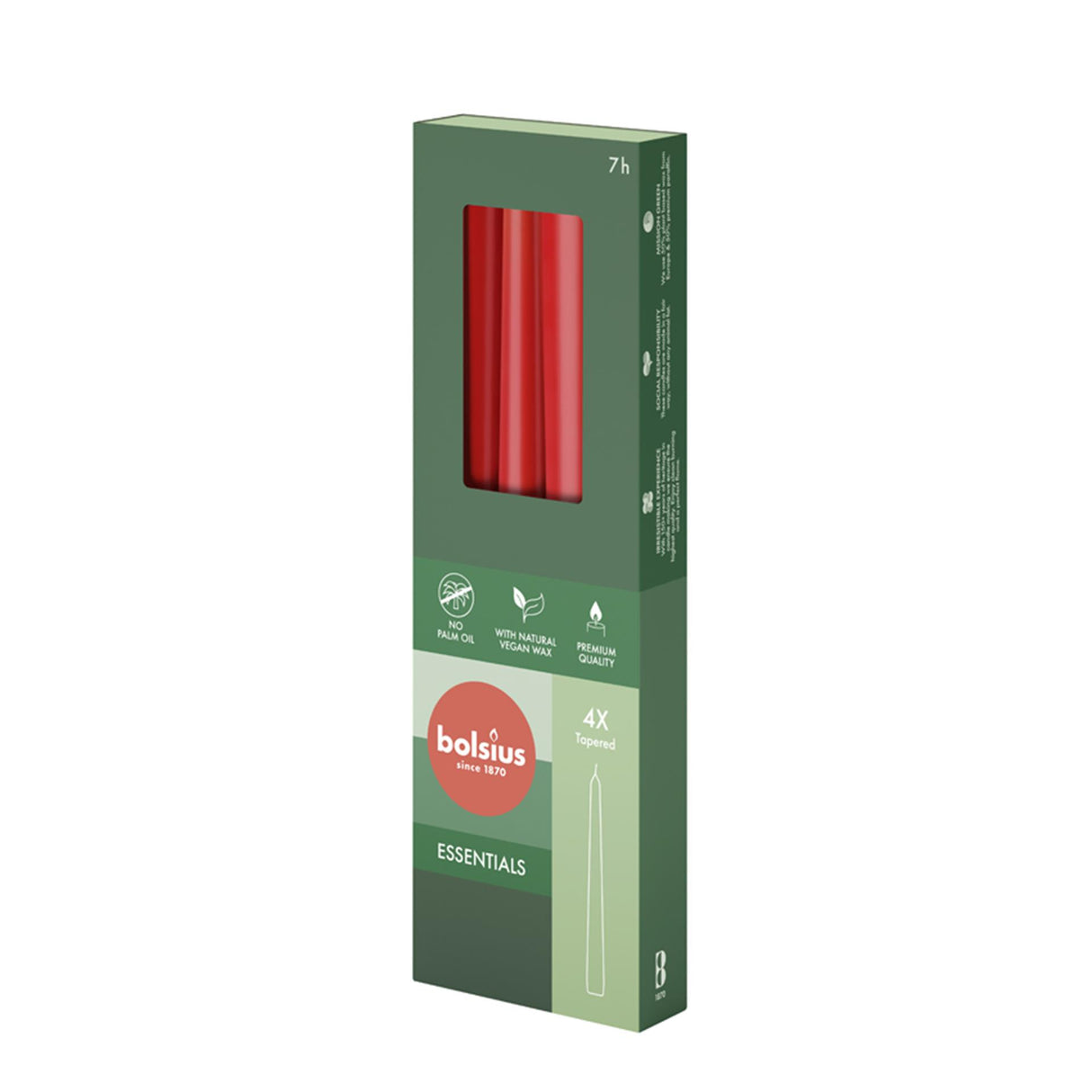 Bolsius bougies gothiques rouge délicat 4x