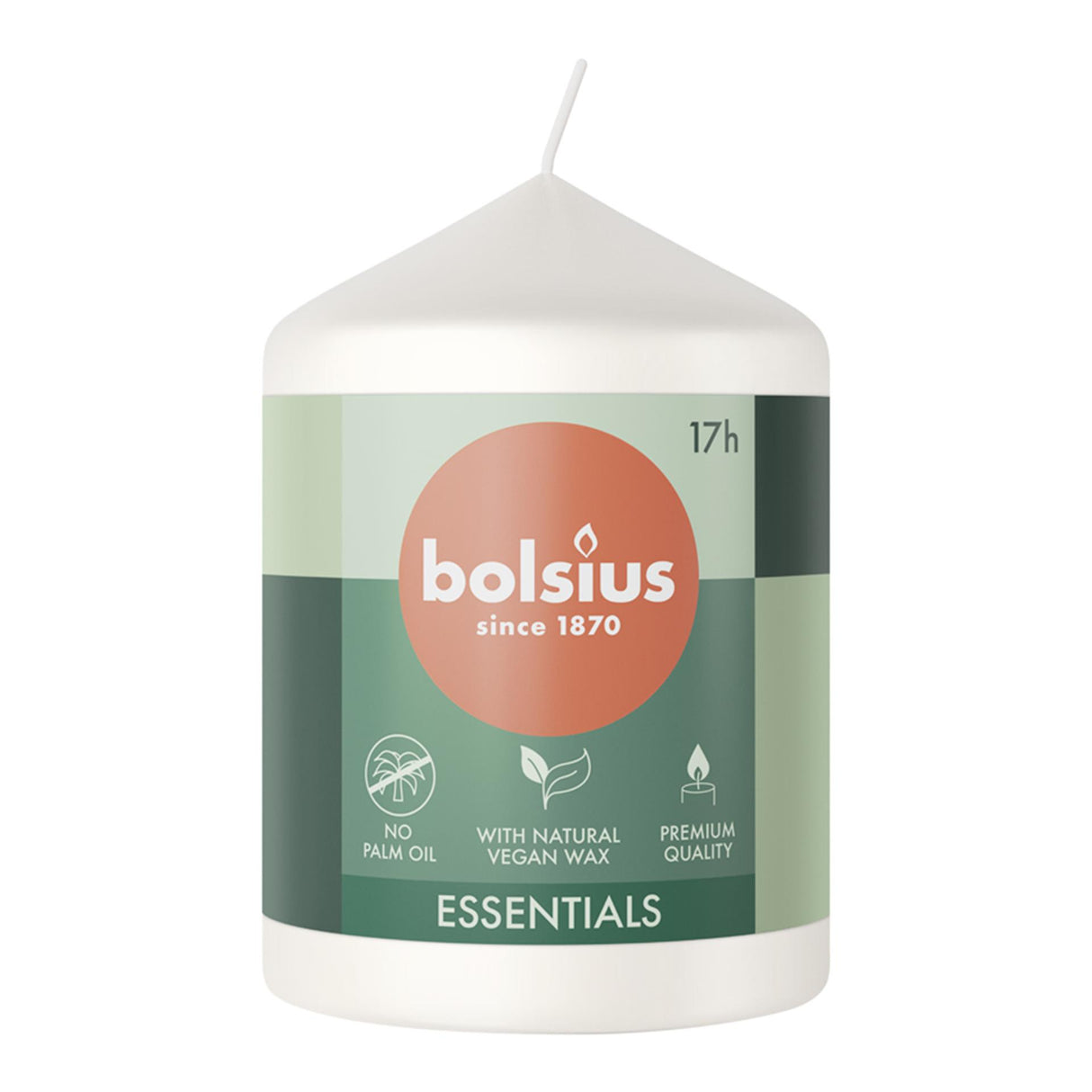 Bougie pilier Bolsius 80 58 blanc nuageux