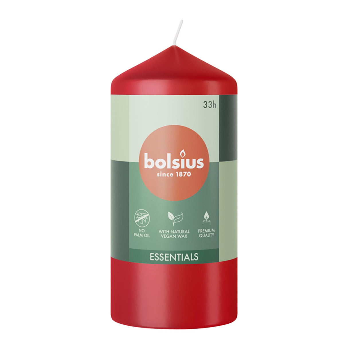 Bougie pilier Bolsius 120 58 rouge délicat