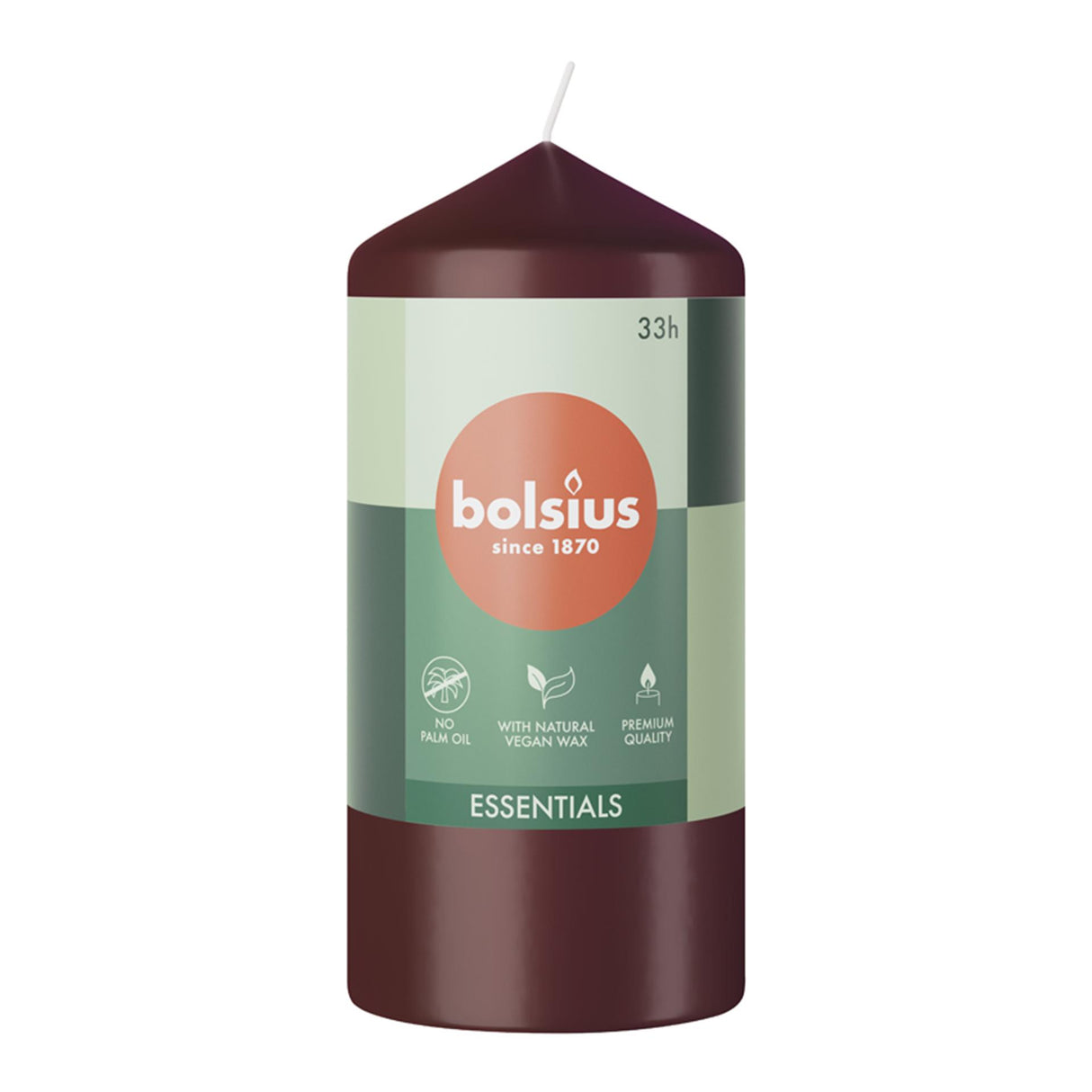 Bougie pilier Bolsius 120 58 rouge velours