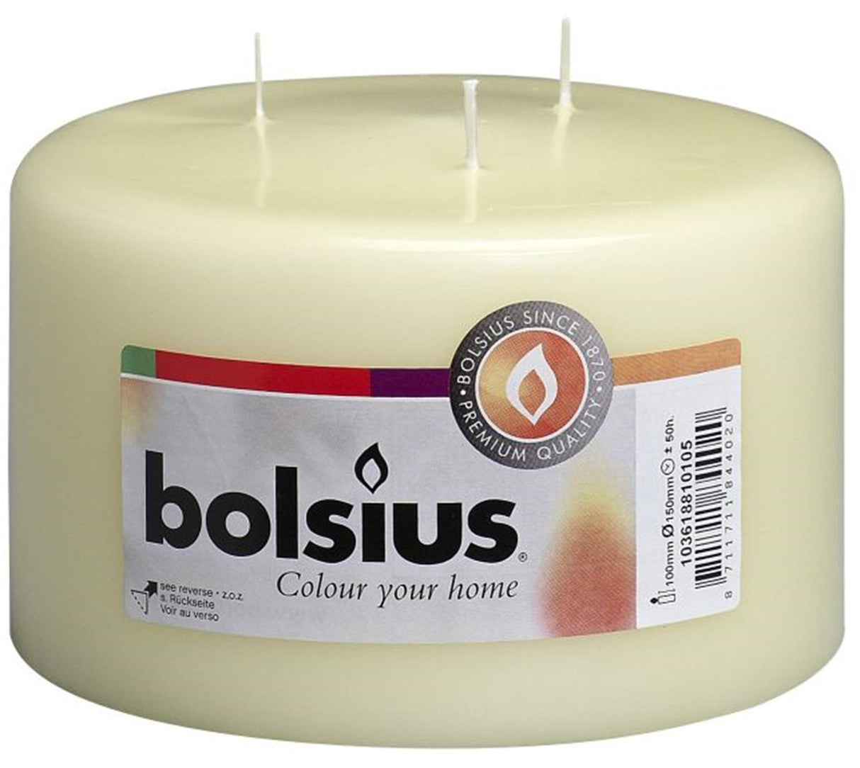 Bougie mammouth Bolsius 100 150 mm ivoire