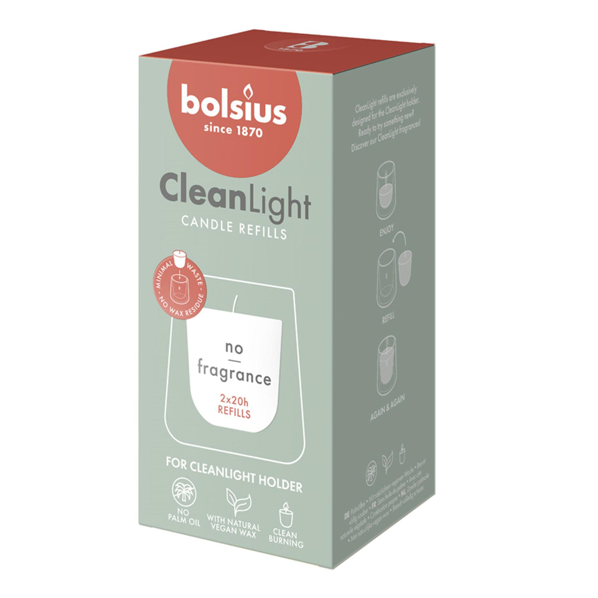 Bolsius recharge lumière propre zéro 2 pcs.