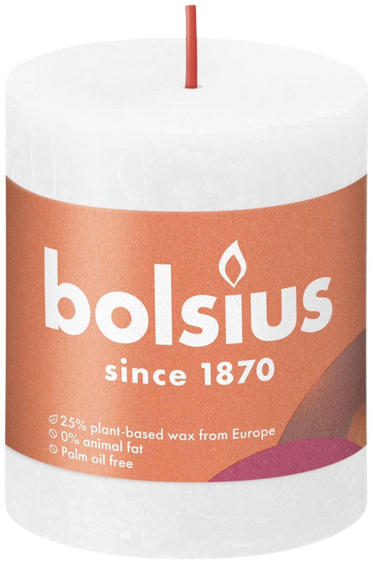 Bougie pilier Bolsius rustique blanc 80x68 mm