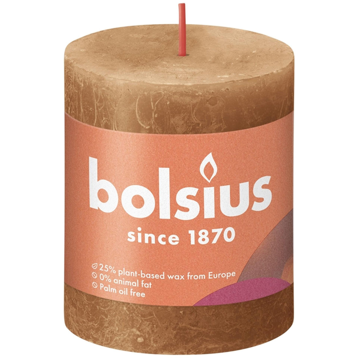 Bougie pilier rustique Bolsius 80 68 marron