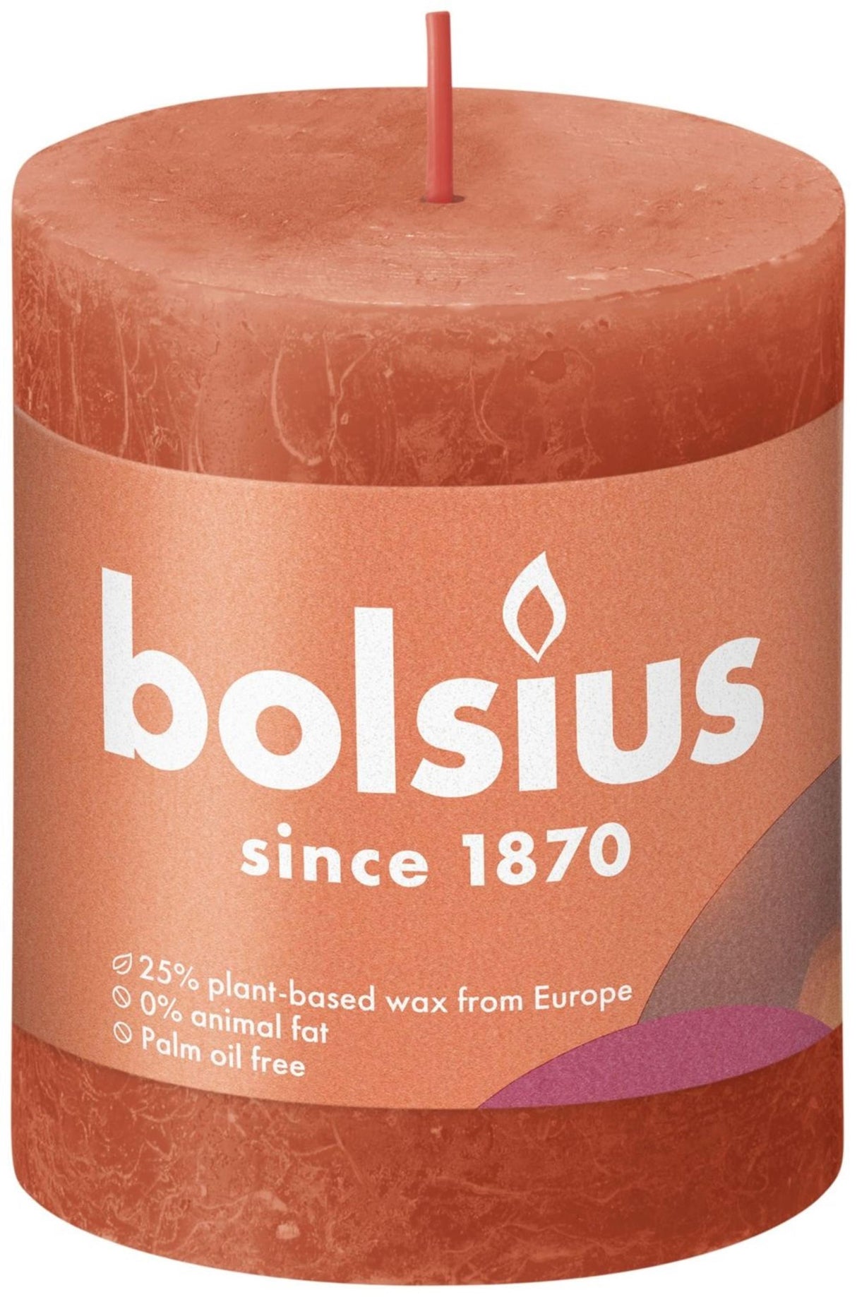 Bougie pilier rustique Bolsius 80 68 orange