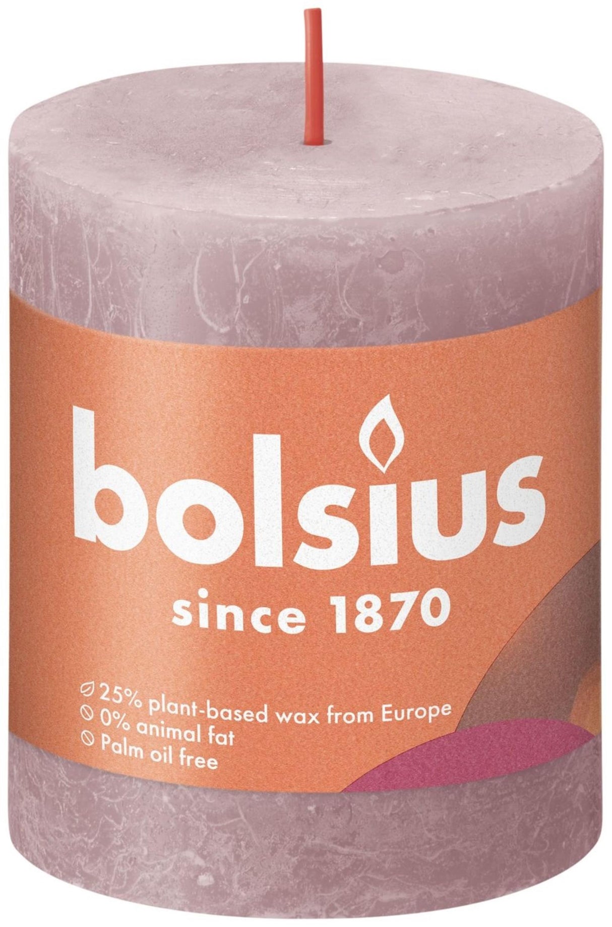 Bougie pilier rustique Bolsius 80 68 rose