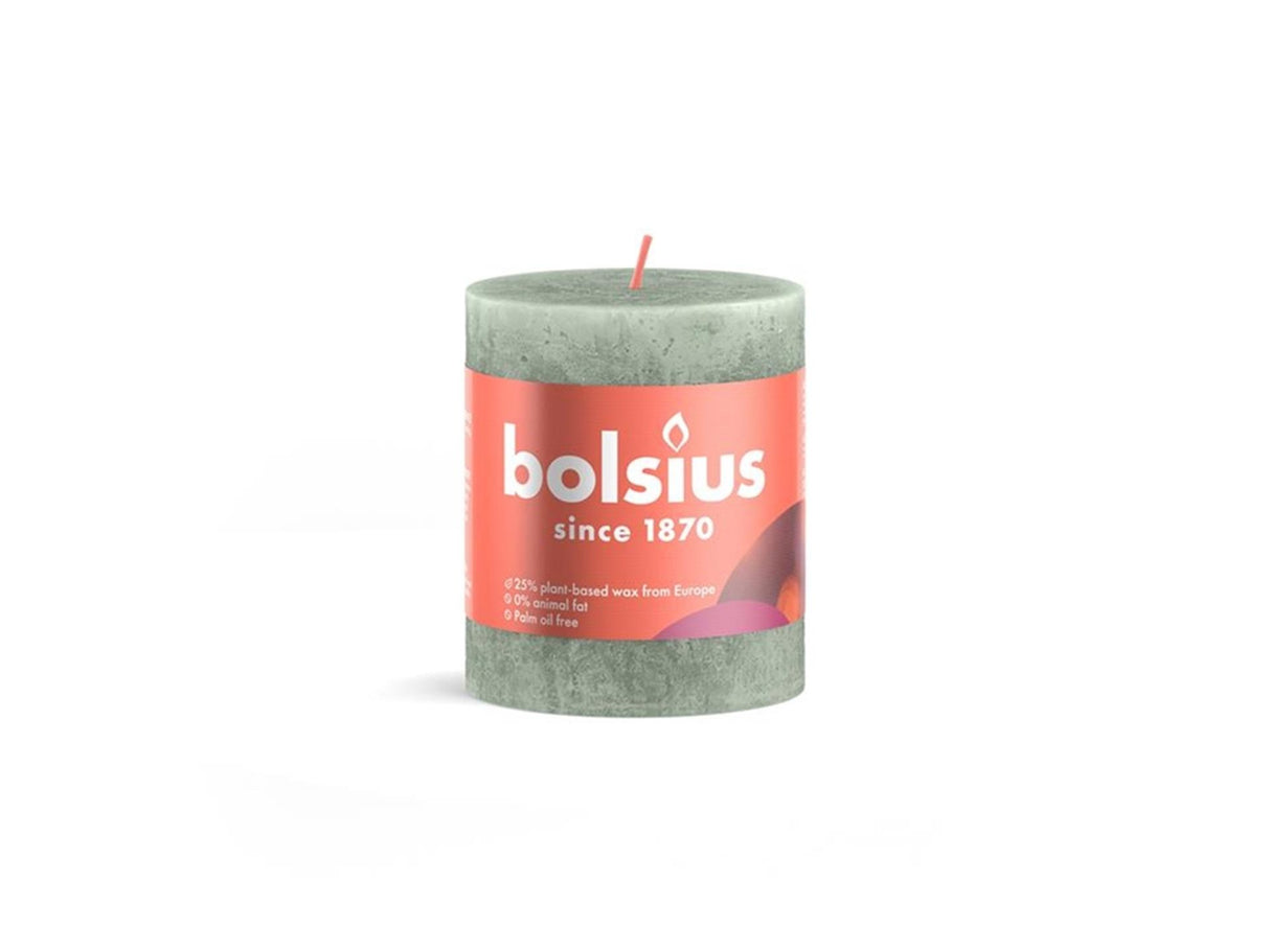Bougie rustique Bolsius 80 68 vert jade