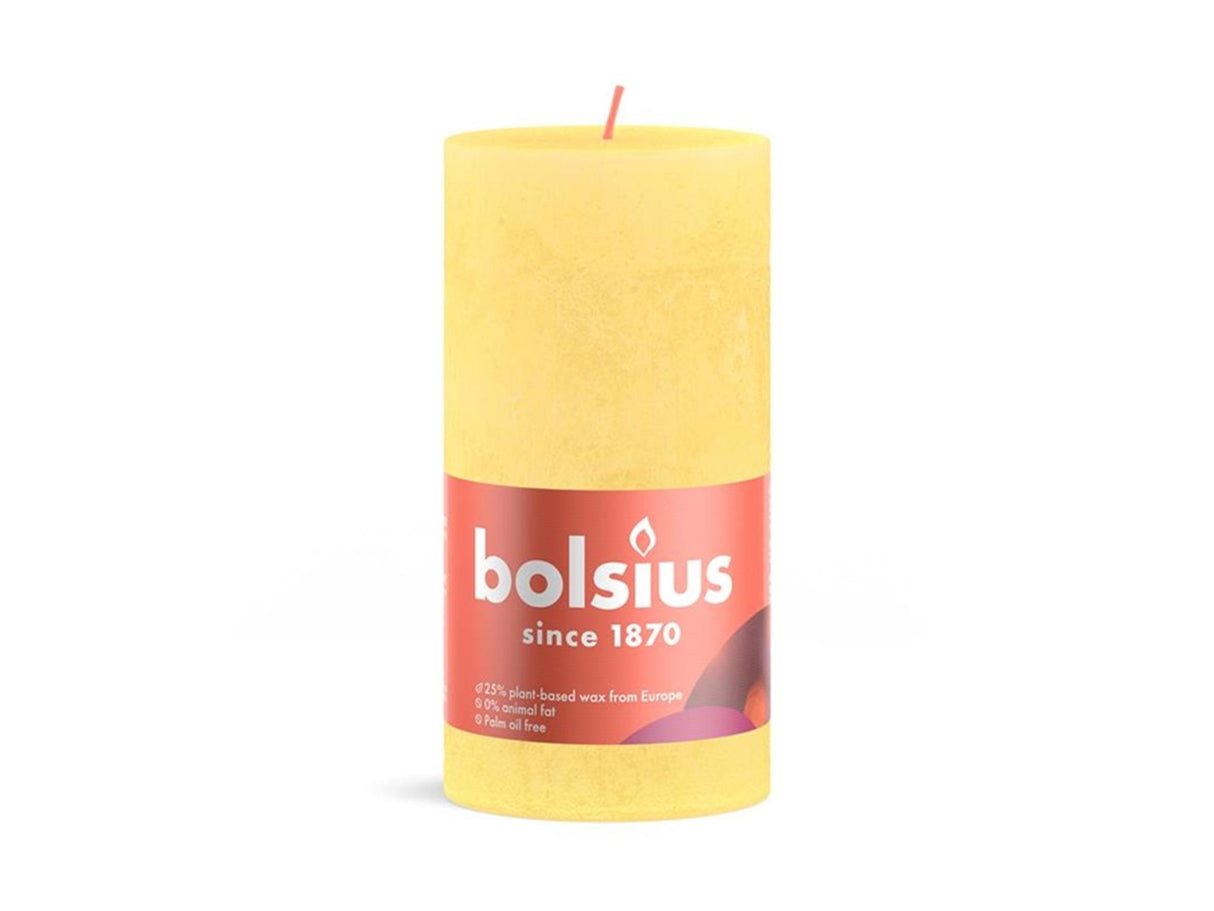 Bougie rustique Bolsius 130 68 jaune