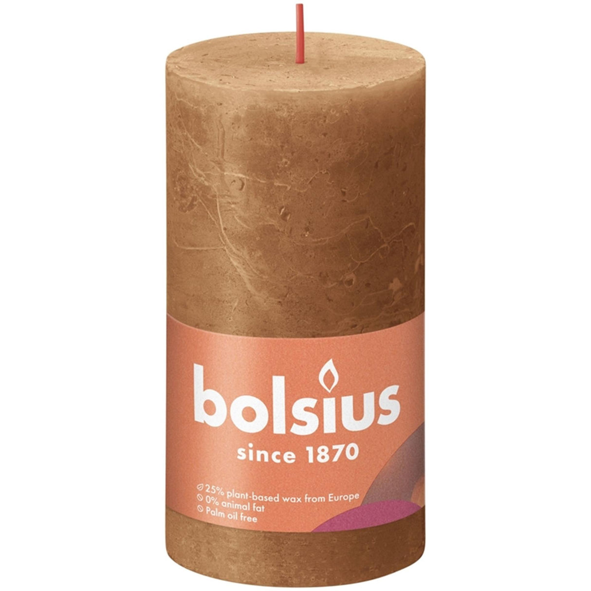 Bougie pilier rustique Bolsius 130 68 marron