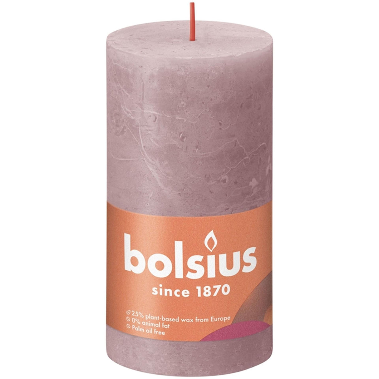Bougie pilier rustique Bolsius 130 68 rose