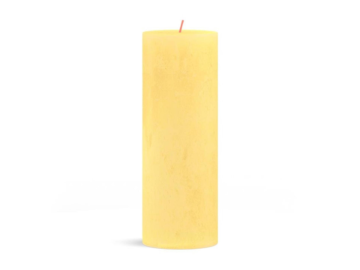 Bougie pilier Bolsius rustique 19 x 6,8 cm jaune soleil | 4 pièces