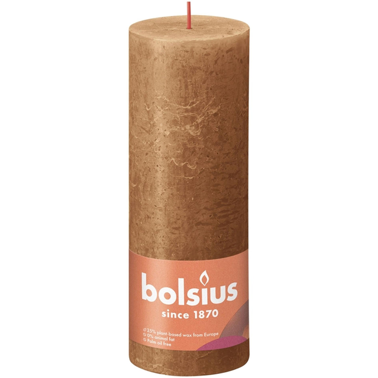 Bougie pilier Bolsius rustique marron épicé 190x68 mm