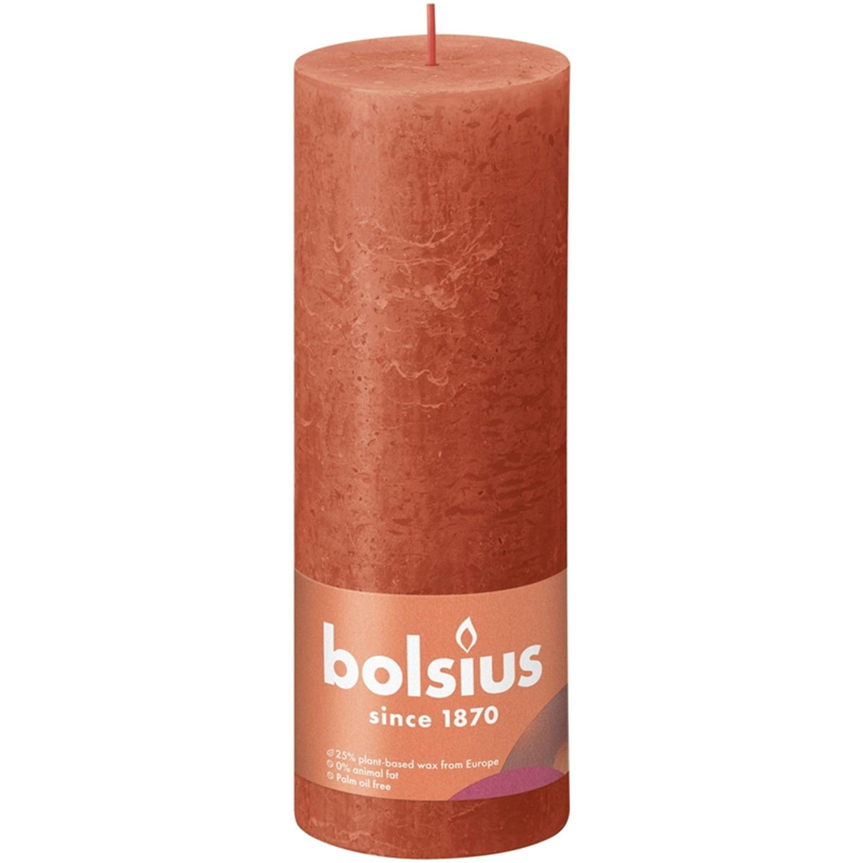 Bougie pilier rustique Bolsius 190 68 orange