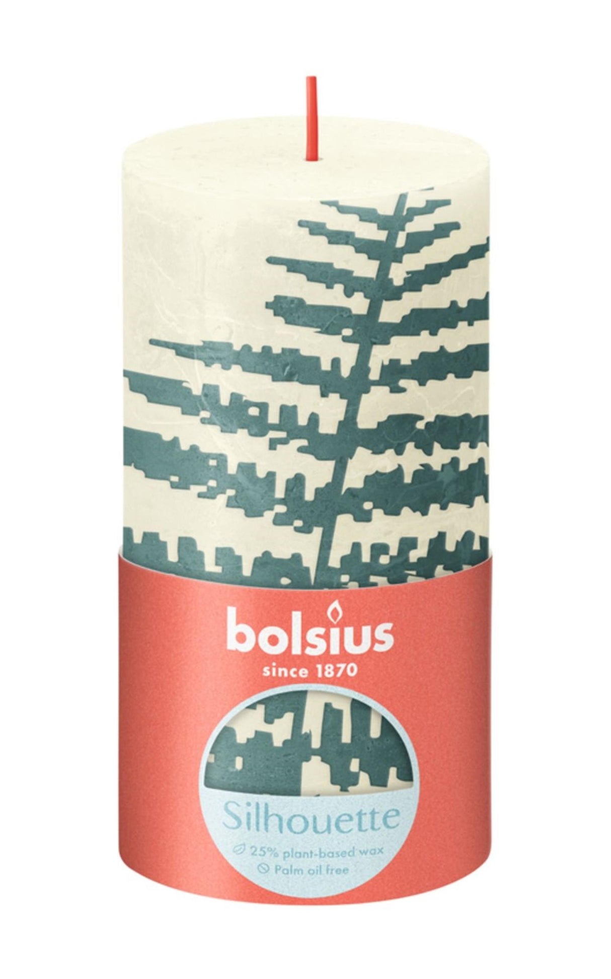 Bougie rustique Bolsius 130 68 motif feuilles