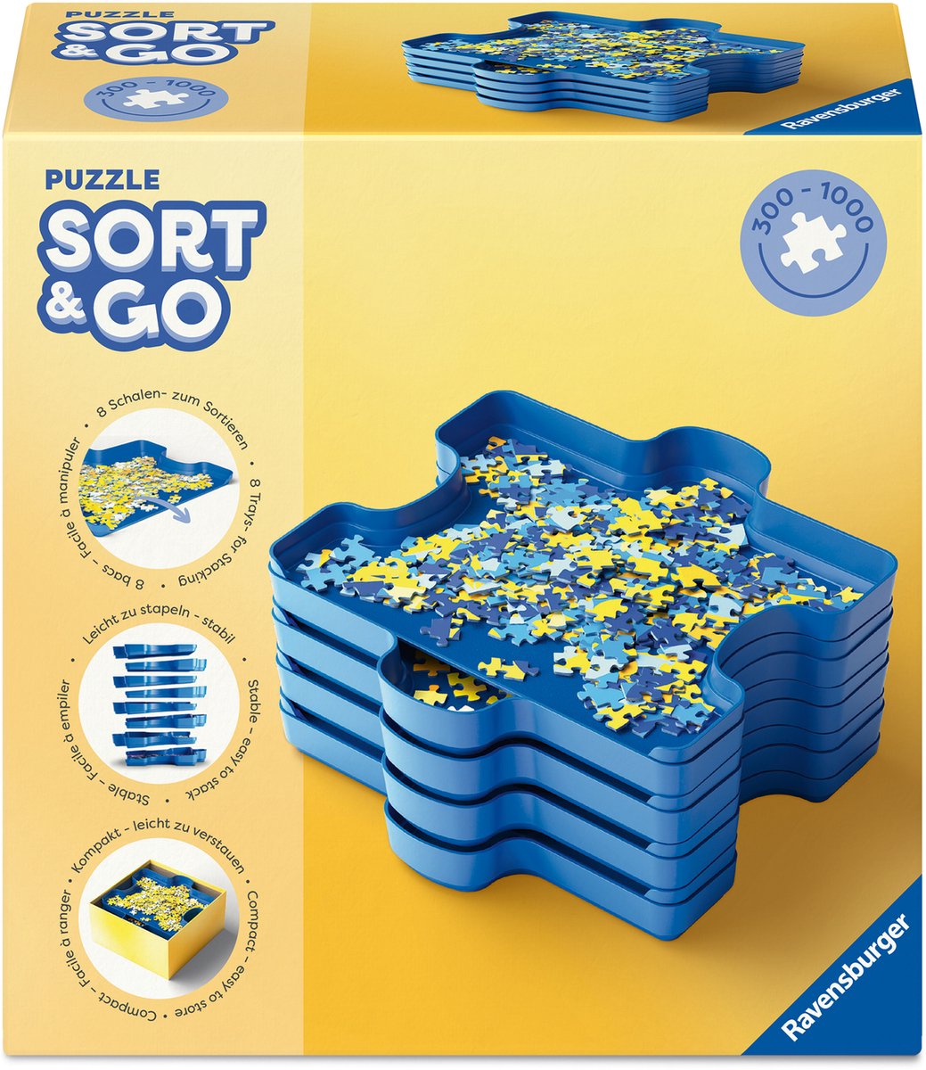 Ravensburger puzzle sort and go - trieur de puzzles - 8 pcs.