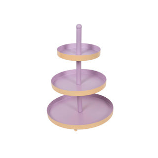 Etagere métal, 3 couches, ø25*h35cm, lilas corail | 2 pièces