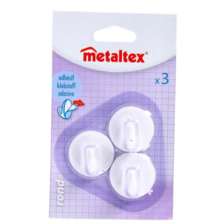 Crochets adhésifs Metaltex 3 pièces blancs