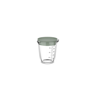 Tasse à mesurer en verre 500ml avec couvercle sauge nordique | 4 pièces