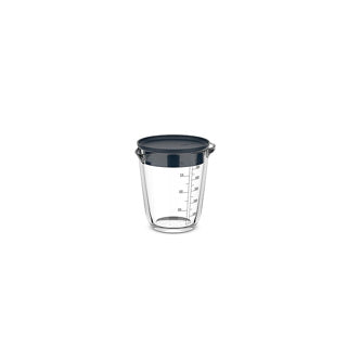 Tasse à mesurer en verre 500ml avec couvercle marine | 4 pièces