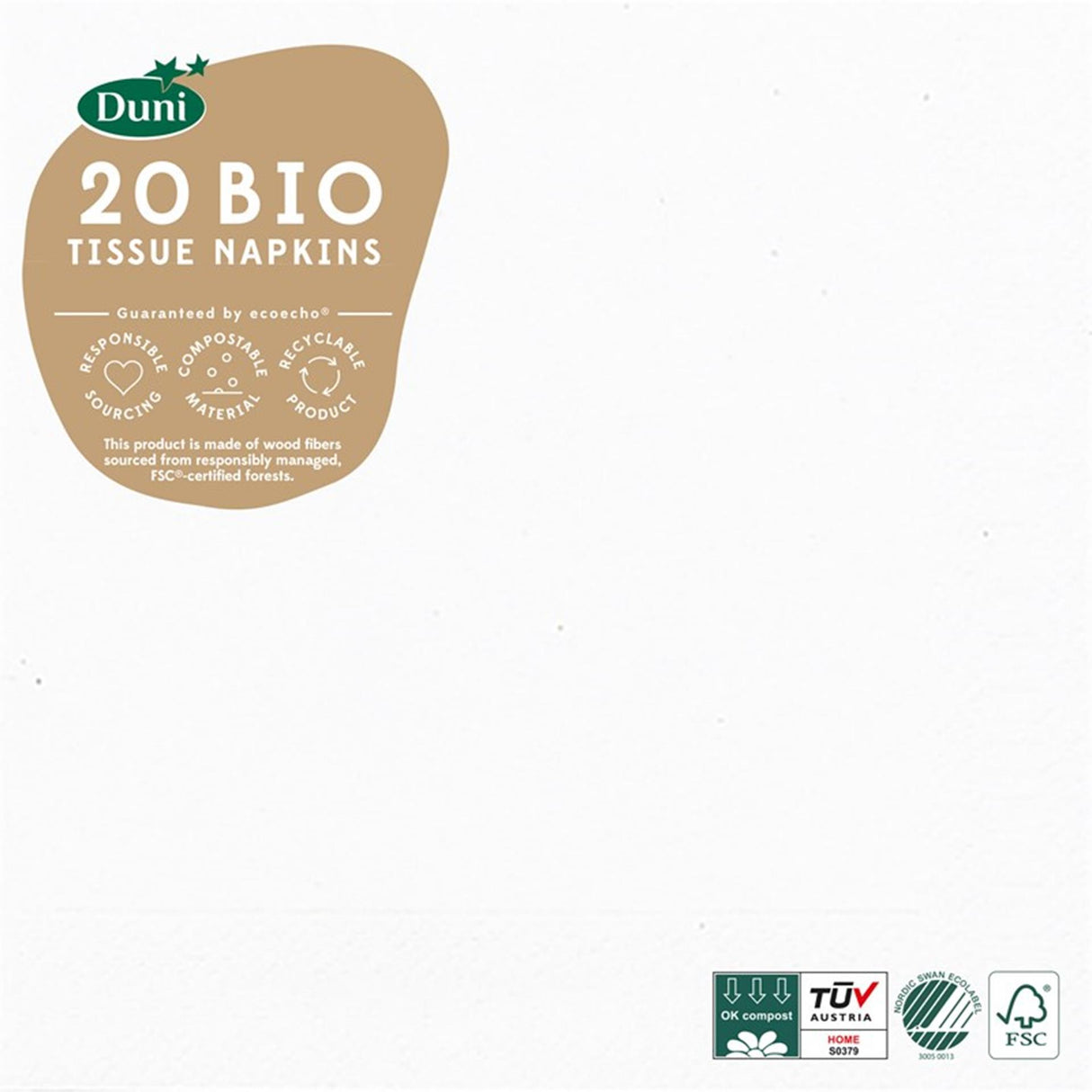 Serviettes Duni blanc glace 33x33