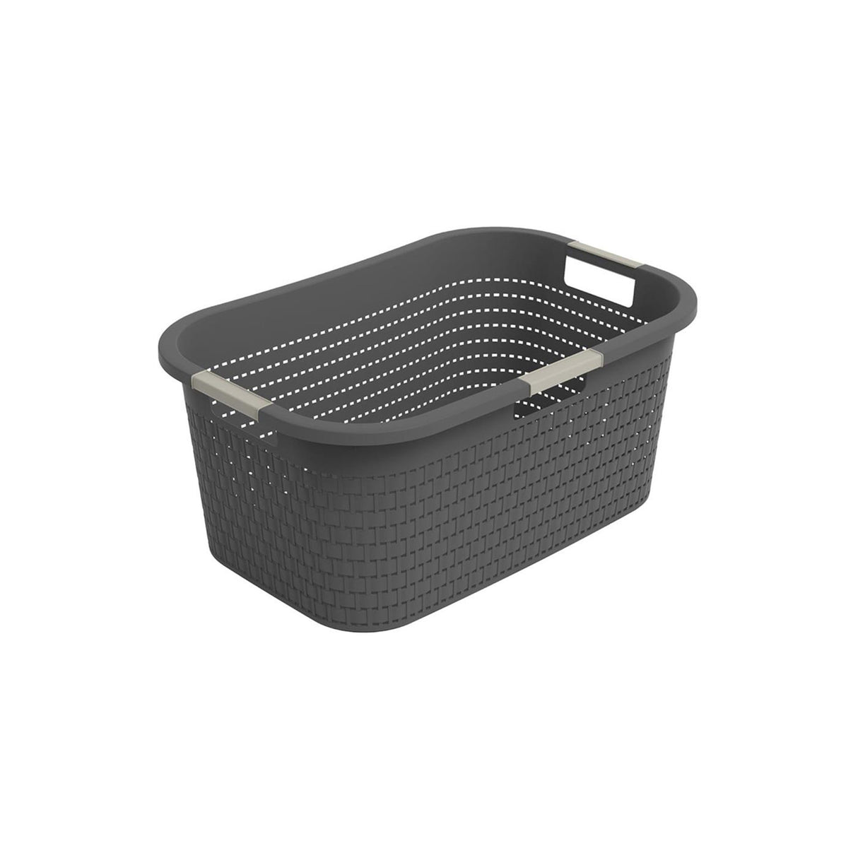 Rotho panier à linge country 40l anthracite