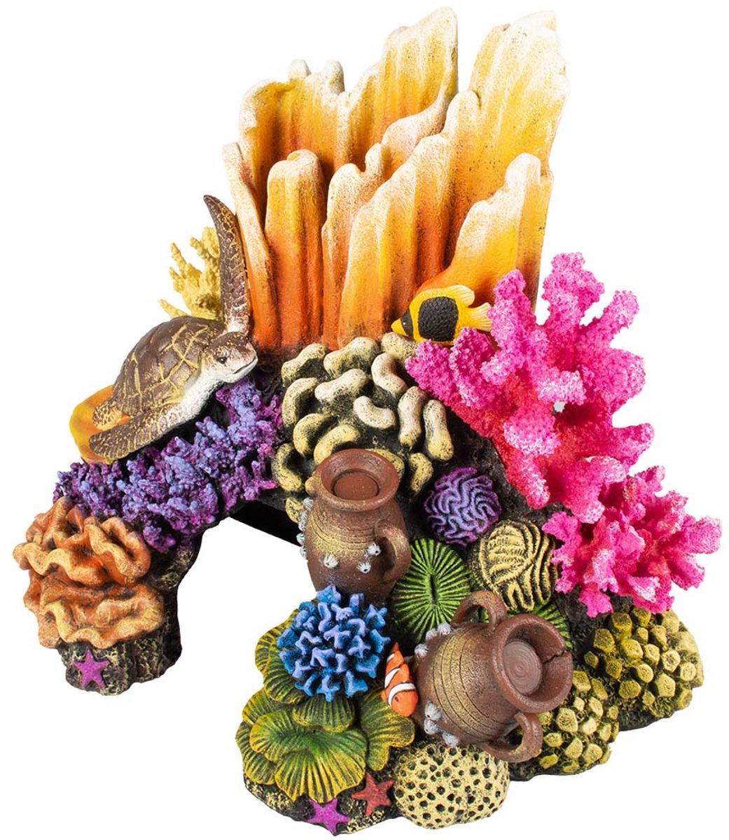 Aqua della ornement grotte de corail droit l-31x17.5x28cm multicolore