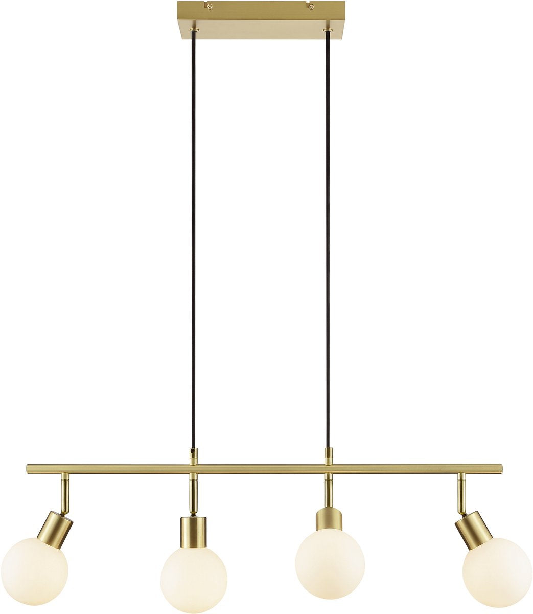 Brilliant jorge - suspension - 4 lumières - g9 max 4x10w - laiton brossé blanc