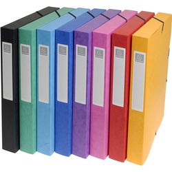Boîte de classement Exacompta - carton brillant -25mm - a4 - assorties - 8 pièces