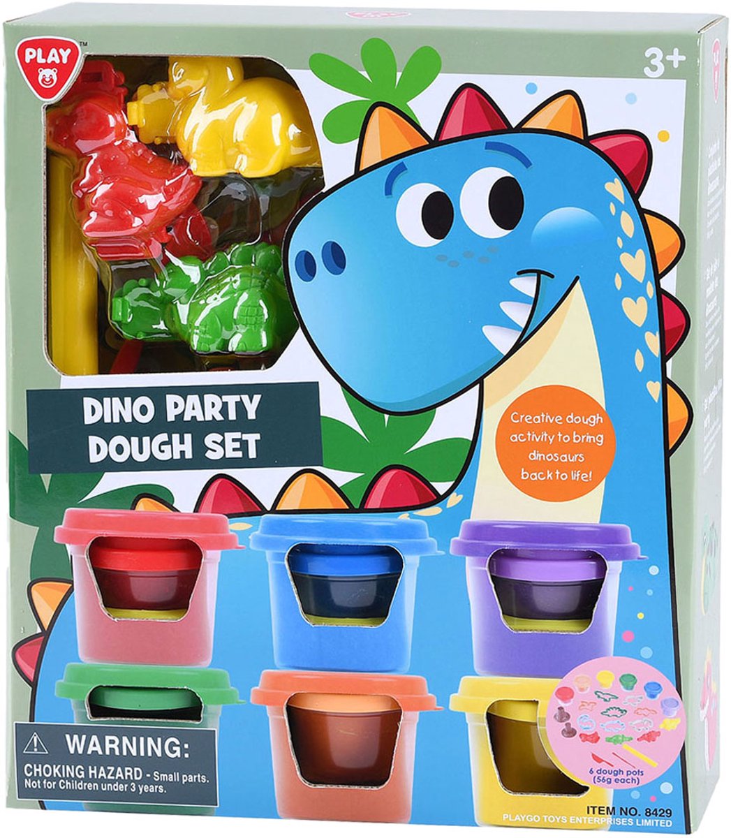 Ensemble d'argile Playgo Dino Party - 6 pots en argile