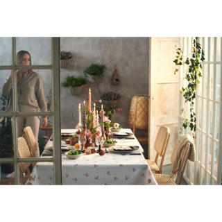 Nappe de Pâques Duni lapins fleuris 138x220 cm | 2 pièces