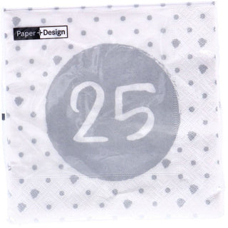 Serviettes Duni 25ème anniversaire 33x33 cm