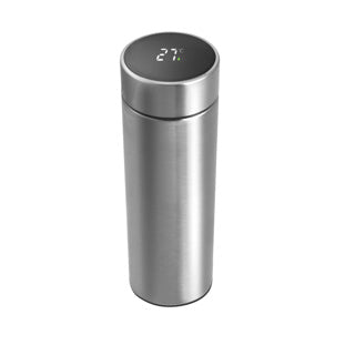 Bouteille thermos No brand en acier inoxydable 450 ml avec thermomètre dans le couvercle et filtre à thé | 4 pièces