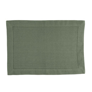 Set de table Linen more indi army vert 35 x 50 cm lot de 4