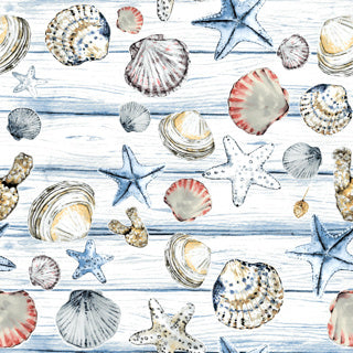 Serviettes Duni coquillages de plage 33x33 cm | 12 pièces
