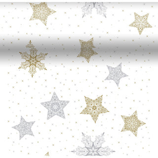 Duni 3 en 1 étoiles de neige blanc 40 x 480 cm | 8 pièces