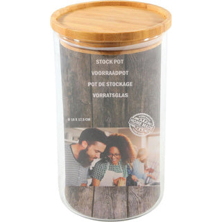 Pot de conservation 10x17,5cm couvercle bambou empilable